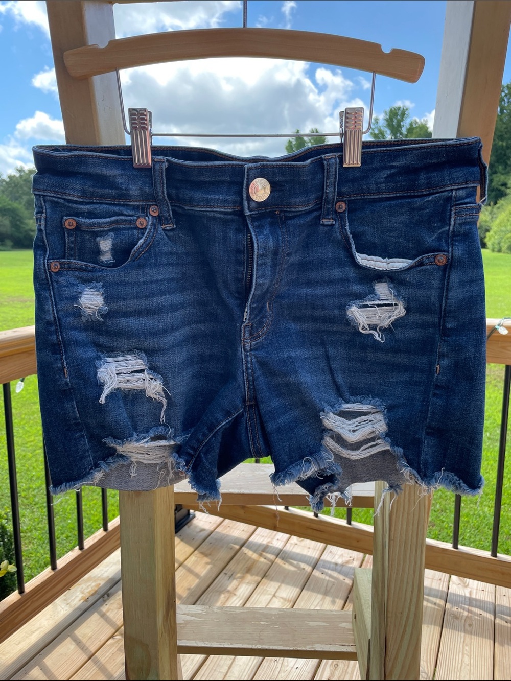 American Eagle Dark Blue Denim Shorts